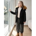 thumbnail image 5 of WenVen Girl's Winter Coat Warm Puffer Jacket Hooded Waterproof Thicken Parka Black 10/12, 5 of 12