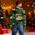 thumbnail image 7 of Men's Casual Camouflage Printed Semi-Zipper Retro Long Sleeve Sports Sweatshirt - Vintage Camo Pattern for Outdoor Wear and Street Style,Army Green,L, 7 of 7