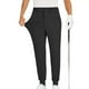 thumbnail image 4 of Pantalones largos para hombre, de color liso, informales, con botones en la cintura y bolsillos con cremallera, para exteriores, de golf, estilo corsé, de poliéster., 4 of 5