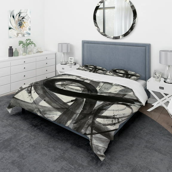 Designart 'Minimalistic Roller III' Geometric Duvet Cover Set