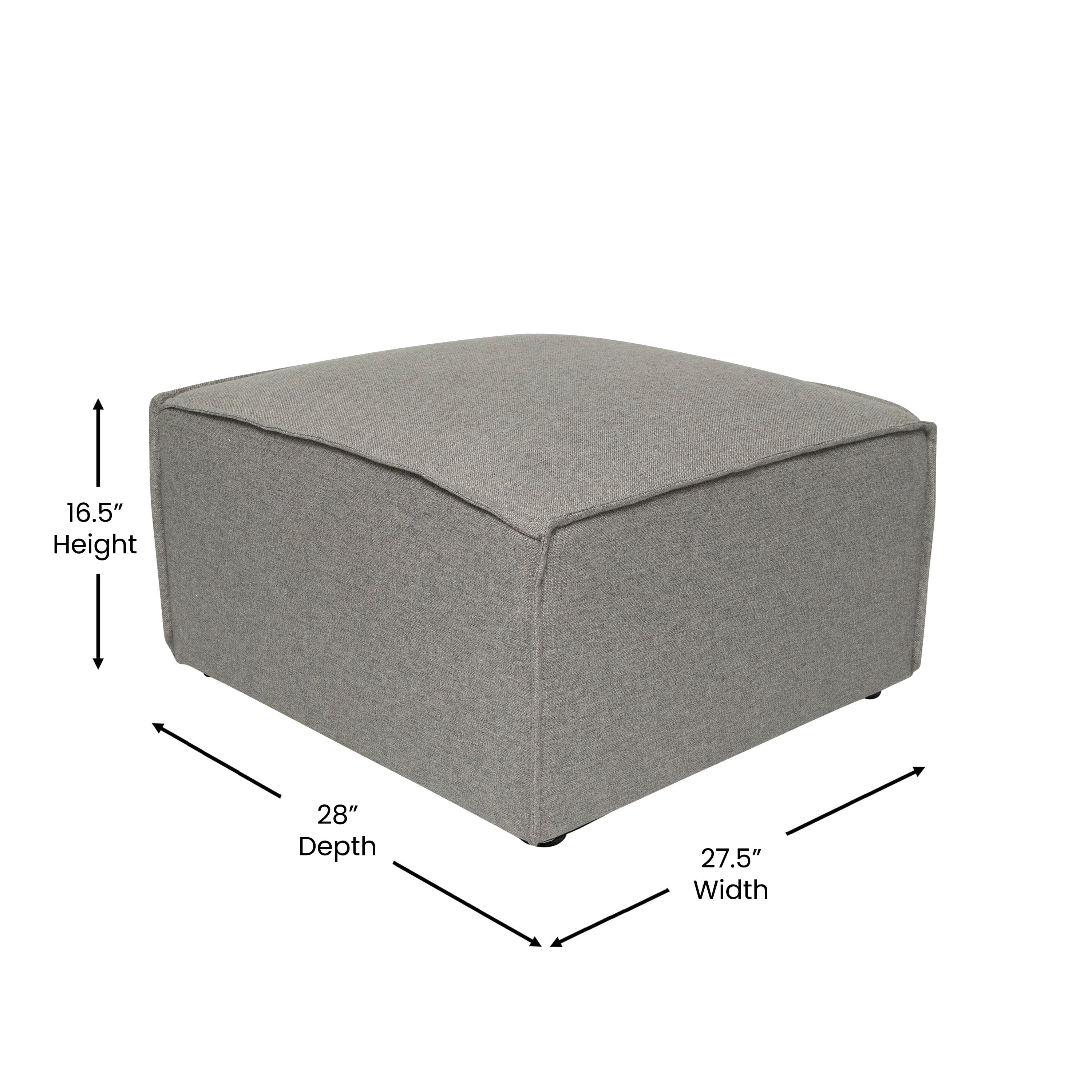 Merrick Lane Modular Ottoman Footrest in Gray