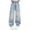 Z-05Pink, variant on Ruyang Girls Jeans Baggy Denim Elastic Waist Wide Leg Pants Distressed Loose Butterfly Pants with Pockets Streetwear Summer Pants