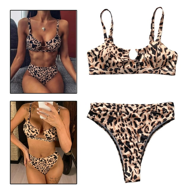 Conjunto de con tiras Push Up, traje de baño inferior alto, traje de baño, Tankini, ropa de playa para , playa Baoblaze Traje de bikini de mujer