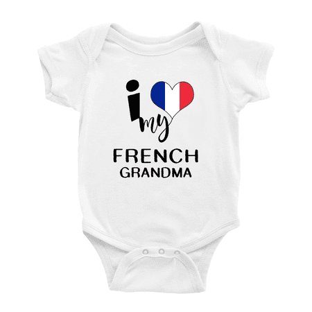 

I Heart My French Grandma France Love Flag Baby One-Pieces Baby Bodysuit (White 3-6 Months)