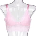thumbnail image 5 of LOVZFMLL Bras for Women Spaghetti Strap Deep V Neck Lace Floral Embroidered Crop Tank Top with Pad Women's Elegant Classic Dressy Top, 5 of 9