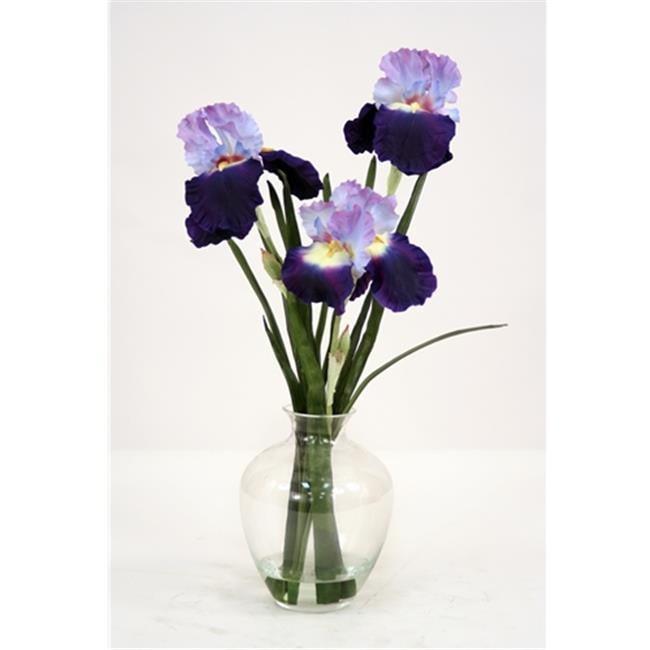 Waterlook Silk PurpleBlue Bearded Iris with Blades in a Victorian