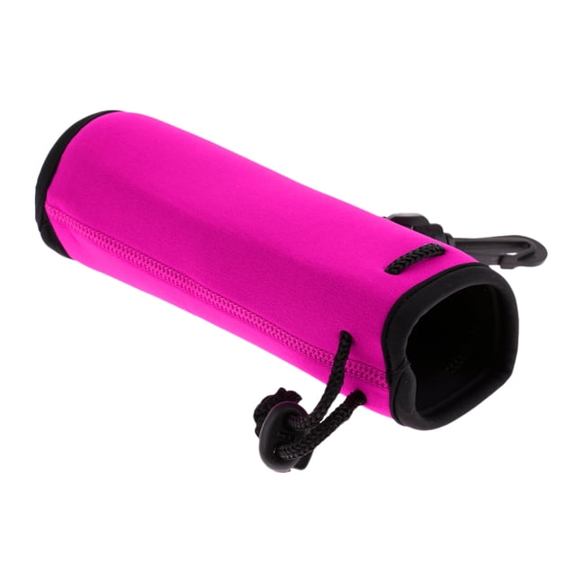 Funda para botella Bolsillo para botella de neopreno Funda aislante con mosquetón para llevar Rosa roja