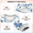 thumbnail image 3 of Blue White Flowers Girls'long-sleeved dress Thickened A-dress Warm Dress Basic Shirt Party Dresses, 3 of 7