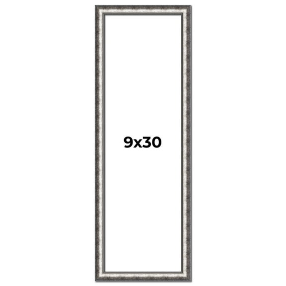 9x30 Frame Silver Real Wood Picture Frame Width 1.125 Inches | Interior Frame Depth 0.5 Inches |