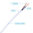 thumbnail image 4 of Uxcell Fabric Cloth Covered Round Wire, 9.84ft 18AWG 2 Core Vintage Woven Electrical Cord, White, 4 of 7
