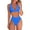 Blue, variant on Womens High Waisted Thong Bikini Sets Sexy Brazilian Triangle Top Deep V Neck Two Piece Swimsuit Bathing Suits