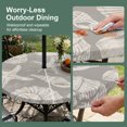 thumbnail image 5 of Round Outdoor Tablecloth with Umbrella Hole and Zipper, Grey Starfish Coastal Tablecloth with Elastic Waterproof, Shell Coral Summer Beach Nautical Ocean Patio Table Covers for 45" - 54" Pool Tables, 5 of 9