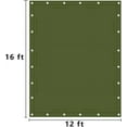 thumbnail image 5 of Zuperia 2 Pack Canvas Tarp 10' x 16' ft, 28 MIL, with Rustproof Grommets, Water Resistant, Heavy Duty Multipurpose Tarpaulin Cover for Canopy Tent, Roof, Camping, Woodpile (Olive Green), 5 of 5