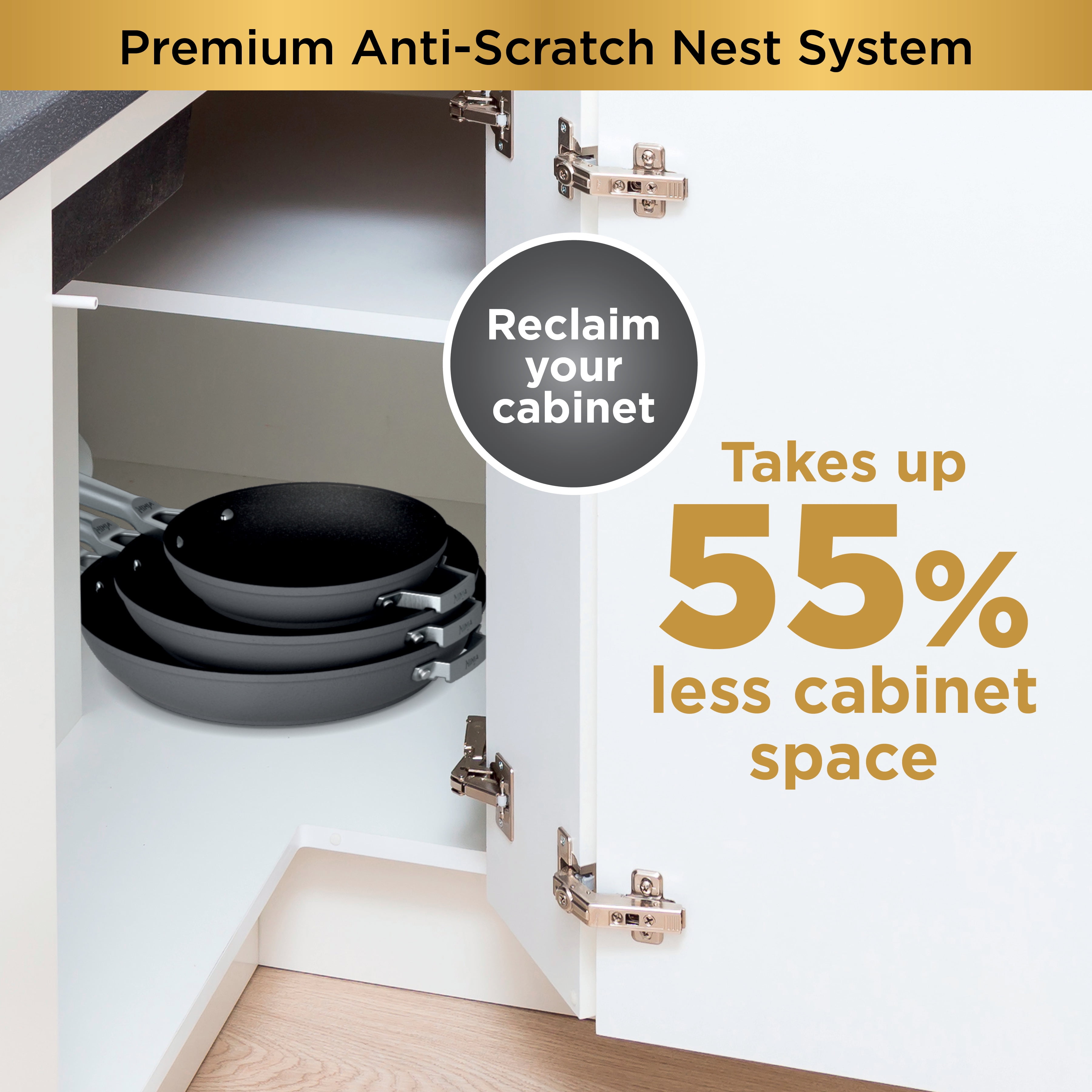 Ninja Neverstick™ Premium Nest System 5-Quart Sauté Pan with Glass Lid