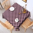 thumbnail image 2 of Black and Pink Checkerboard Pattern Square Tablecloth,Waterproof Square Table Cover,Wipeable Spillproof Washable Table Cover for Home Kitchen Party Decor 42"X42"(107x107cm), 2 of 6