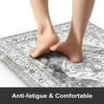 thumbnail image 4 of Anti Fatigue Kitchen Mats for Floor,17.3" x 29" Cushioned Boho Vintage Grey Kitchen Rugs,Non-Slip Waterproof Kitchen Sink Standing Mat Wipe Clean for Kitchen,Laundry Floor, 4 of 6