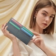 thumbnail image 7 of Slim Wallet for Women RFID Blocking Long Credit Card Holder Genuine Leather Wallets with Zipper Coin Pocket, 7 of 7