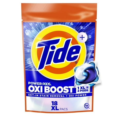 Tide Power Pods Oxi Boost XL Laundry Detergent Pacs - 18 ct- Pack of 2