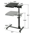 thumbnail image 5 of HomGarden Adjustable Mobile Laptop Stand Desk Rolling Cart W/Lockable Casters, Black, 5 of 11