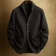 thumbnail image 2 of QHFBli Men's Shawl Collar Knitted Cardigan Sweater Winter Three Button Casual Business Wear Comfortable Soft, 2 of 3
