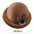 thumbnail image 6 of Eoperou Women Winter Hat Elegant Solid Color Windproof Flower Embellished Ultra-Thick Keep Warm Comfortable Autumn Winter Imitation Fur Hat Basin Caps for Lady, 6 of 8