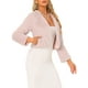 thumbnail image 4 of CHAQUETA CORTA ABIERTA INSPIRADA EN CHIC PARA MUJER, BOLERO DE FALSO PIEL DE MANGA LARGA, ABRIGO DE INVIERNO, COLOR ROSA, 4 of 6