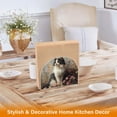 thumbnail image 5 of Dailycode 2 Pack Napkin Holder for Table Acrylic Kitchen Paper Tissue Dispenser, Fluffy Cat Sitting in Wildflowers, 5 of 9