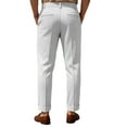 thumbnail image 4 of QHRMKOG Men Dress Pants Relaxed Fit Buton Down Straight Leg Suit Pant Solid Color Bussiness Dress Pants Fall Fashion Trousers with Pockets White L, 4 of 4