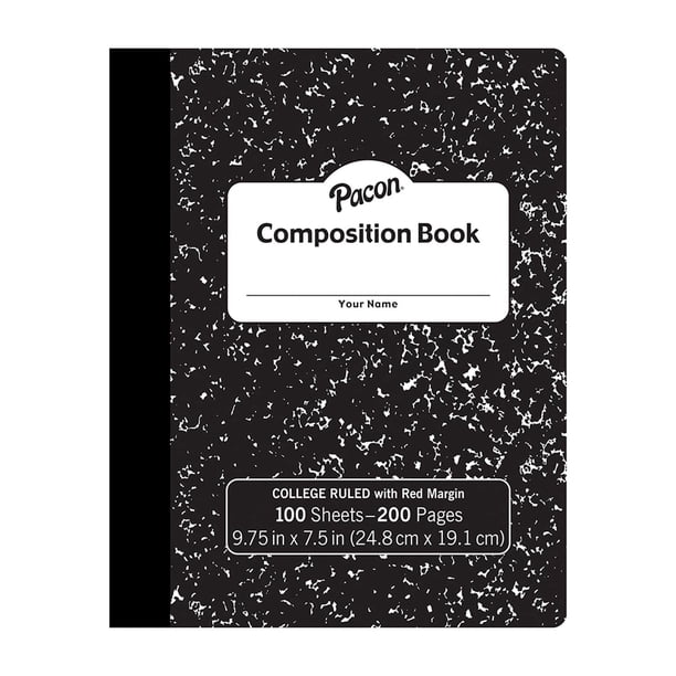 Libro de composición Pacon blanco 24,9 x 19,1 x 0,3 cm, 100 hojas