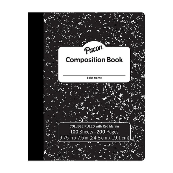 Libro de composición Pacon blanco 24,9 x 19,1 x 0,3 cm, 100 hojas