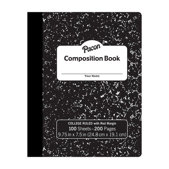 Libro de composición Pacon blanco 24,9 x 19,1 x 0,3 cm, 100 hojas