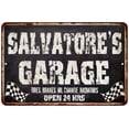 thumbnail image 1 of SALVATORE'S Garage Black Grunge Sign 12 x 18 Matte Finish Metal 112180005496, 1 of 1