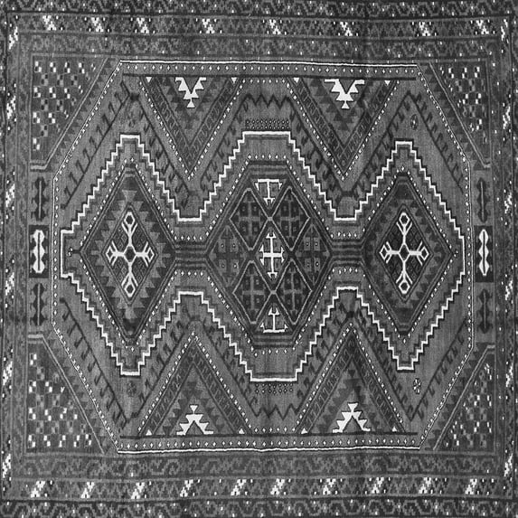 Ahgly Company Indoor Square Persian Gray Traditional Area Rugs, 6' Square