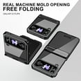 thumbnail image 2 of for Samsung Galaxy Z Flip 4 Folding Case with Hinge Protection, Luxury Ultra Slim Crystal Clear Plating Drop Protective Phone Case Cover for Samsung Galaxy Z Flip 4 5G, Black, 2 of 7