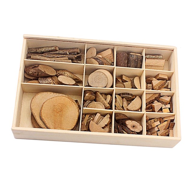 Tamaño surtido sin terminar de árbol natural Rebanadas de Discos de troncos Piezas Bloques para manualidades DIY Decoraciones colgantes 15 rejillas Sunnimix rebanadas de artesanía