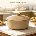 thumbnail image 2 of MAGNIFIQUE 4.5 Quart Brown Sugar Round Claypot Multi-Cooker, Digital Slow Cooker with Removable Non-Toxic Pot, 2 of 8