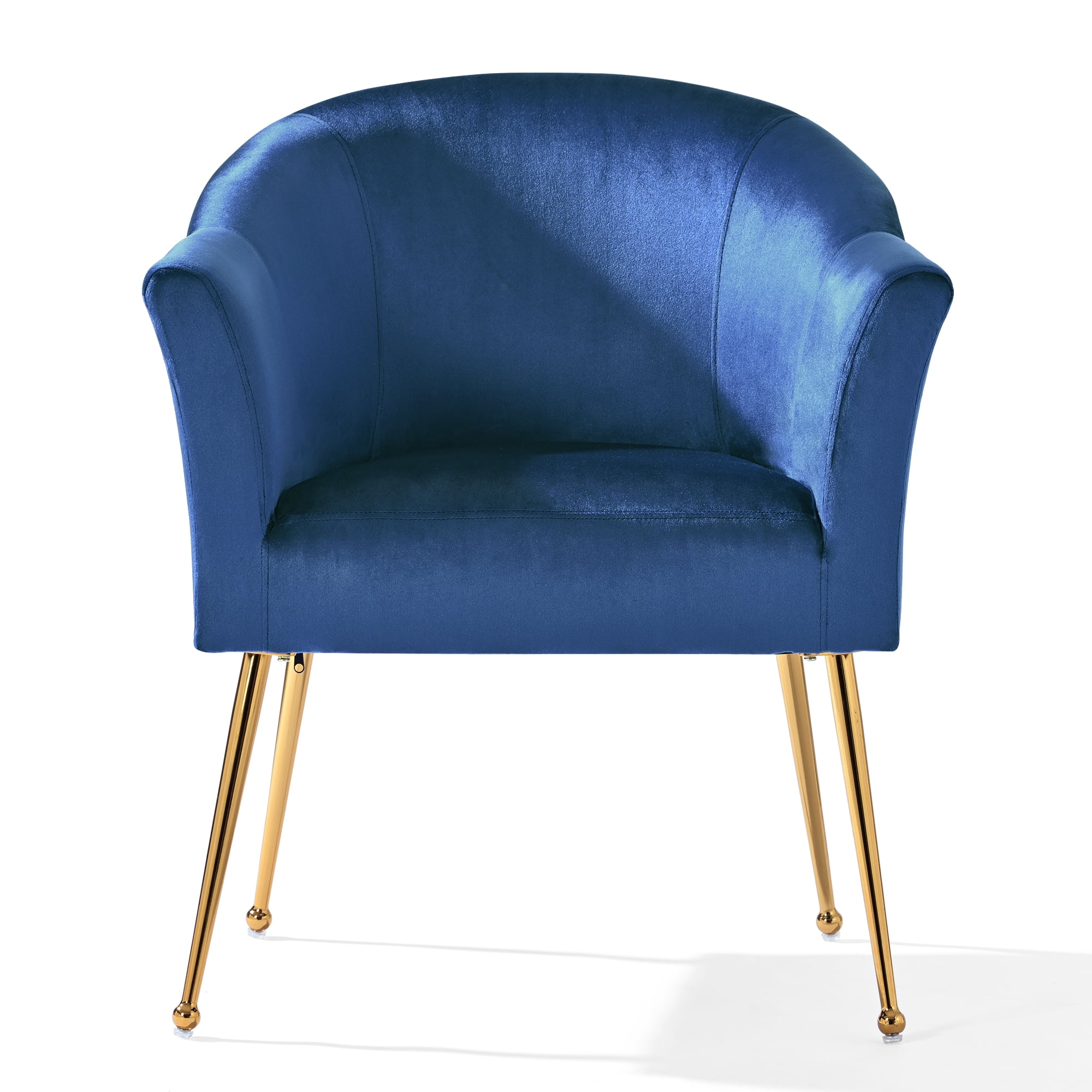 YYAo Velvet Accent Chair, Upholstered Comfy Armchair with Metal Legs for Bedroom, Living Room, Blue YYAo Velvet Accent Chair, Upholstered Comfy Armchair with Metal Legs for Bedroom, Living Room, Blue