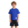 thumbnail image 4 of Linfrsh Boys Sets Toddler Boys Sport Practice Set 2 Piece Soccer Knit Jersey Tee Stretch Waist Shorts(Dark Blue,8-9 Years), 4 of 5