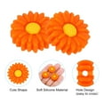 thumbnail image 4 of Uxcell 20mm Silicone Flower Beads, 15 Pcs Cute Colorful Soft Sunflower Focal Loose Space Bead, Orange Yellow, 4 of 6
