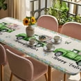 thumbnail image 3 of Easter Table Cloths for 8 Foot Rectangle Tables, Spring Truck Rabbit Flowers Eggs Green Check Patio Waterproof Elastic Fitted Tablecloths, Washable Rectangular Table Cover for Camping, 3 of 8