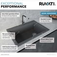 thumbnail image 3 of Ruvati USA RVG1033GR 33 x 22 in. Epi Granite Drop-in Top mount Granite Composite Single Bowl Kitchen Sink, Urban Gray, 3 of 7