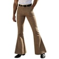 thumbnail image 2 of CONZONE Mens Casual Flared Pants Straight Leg Vintage Pants for Men Trendy Slim Fit Plaid Bell Bottom With Pockets, 2 of 5