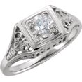 thumbnail image 3 of 1/6 ct tw Diamond Filigree Ring in 14k White Gold - Size 6, 3 of 4