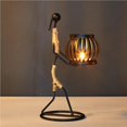 thumbnail image 3 of Bearachild Candelabro en forma de niña Candelabro decorativo Candelero de hierro exquisito Candelabro de carácter abstracto con cuerda de cáñamo Marco Decoración del hogar No.7 Bearachild HA027794-07, 3 of 3
