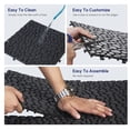 thumbnail image 3 of Jopath 60 Pack Plastic Interlocking Deck Tiles,12"x12" Waterproof Outdoor Flooring All Weather Use,Anti-slip Floor Decking Tiles for Bathroom Garden Lawn Balcony Porch,Pebble Stone Pattern,Black, 3 of 8