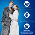 thumbnail image 6 of Elowel Pajamas Bathrobe for Men and Women Hooded Bath Robe Unisex XL White, 6 of 8