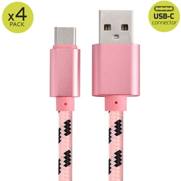 USB Type-C Cable, [4-Pack] 6ft Fast Charging 3A Quick Charger Cord, Type C to A Cable 6 Foot Compatible with Samsung Galaxy S10 S9 S8 Plus, Braided Fast Charging Cable for Note10 9 8, LG V50 V40 G8 G7