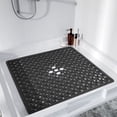 thumbnail image 3 of SANMADROLA Shower Stall Mat 21x21 Square Bathroom Bath Tub Mats for Stand up Showers and Small Bathtubs Drain Holes Keep Floor Clean Machine Washable Suction Cups Soft on Feet Black, 3 of 7