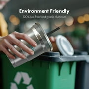 30-Pack Aluminum Lids with Straw Hole, Fits the 20oz Aluminum Ball Recyclable Party Cup (20oz Size Only) Cups Sold Separately