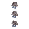 thumbnail image 3 of Sonducket Conjunto de abrigo para niña, traje para niño, traje para niño, ropa de moda, encaje transpirable, exterior, diario, exquisito, moda Type1 NO1, 3 of 6